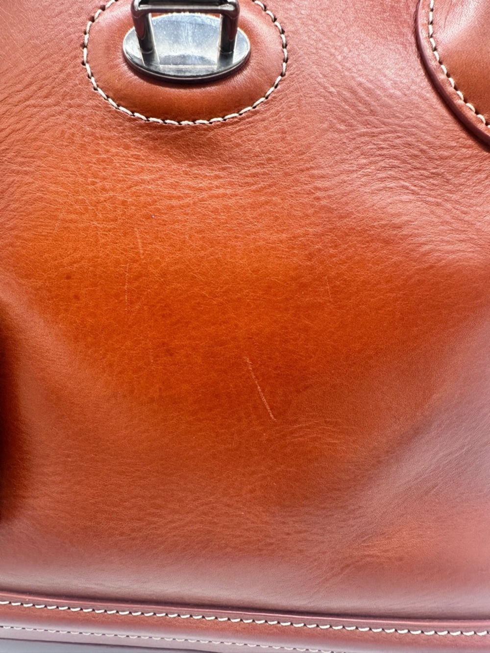 ooney & Bourke Florentine Toscana Side Zip Satchel - Caramel Leather - Picture 13 of 14